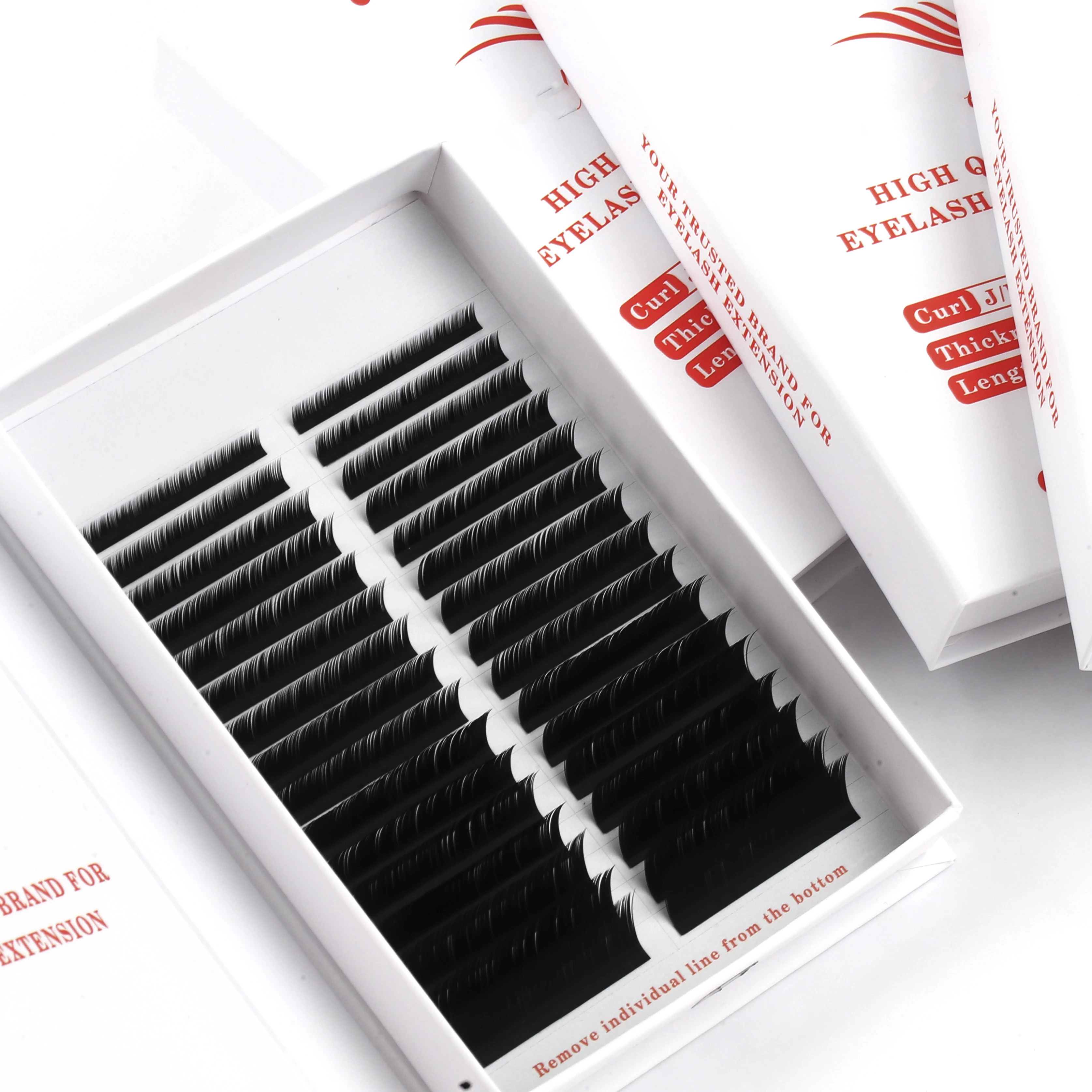 Hot Selling Cashmere Lash Mink Individual Eyelash Extension Mega Volume Black Dark lash Trays