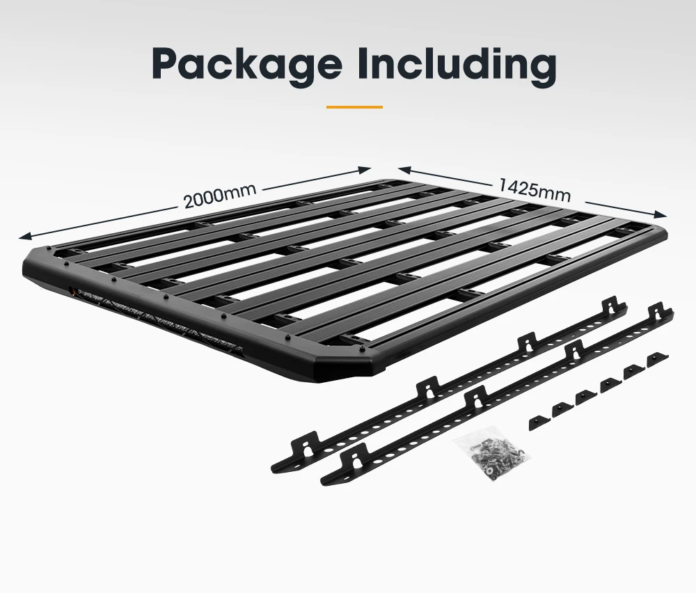 Aluminum Alloy Roof Rack Platform Rooftop Cargo Carrier In Built 28inch Led Light Bar For Toyota Prado 150 2010+