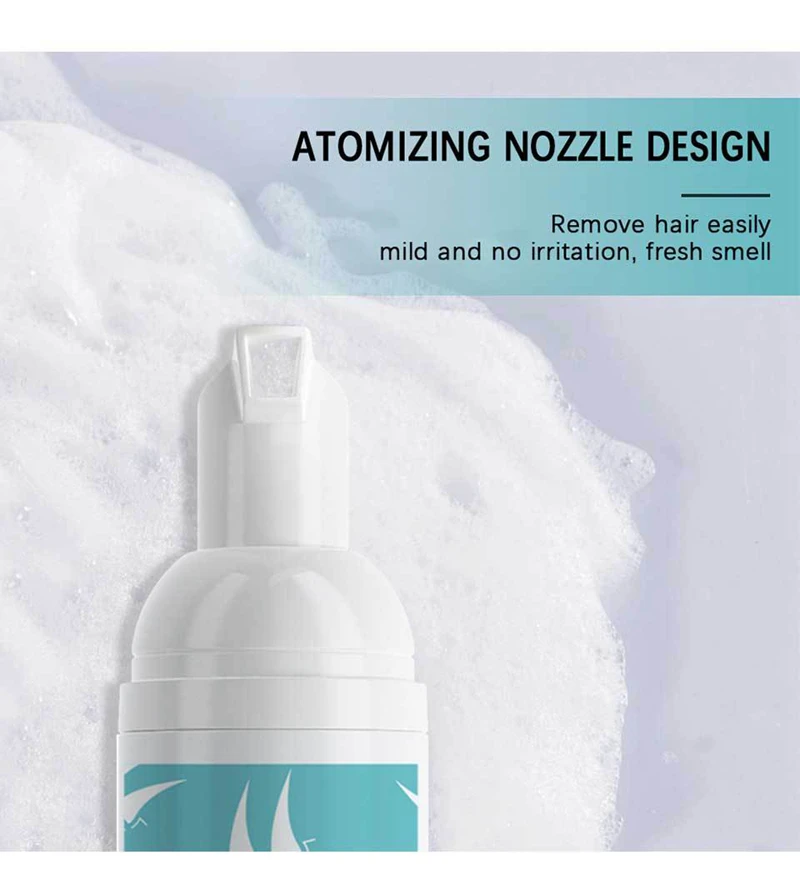 Private Label Unisex Natural Hair Growth Inhibitor Spray Foam Mousse Epilatoire Hair Removal Stop Armpit Painless Legs Body Hair