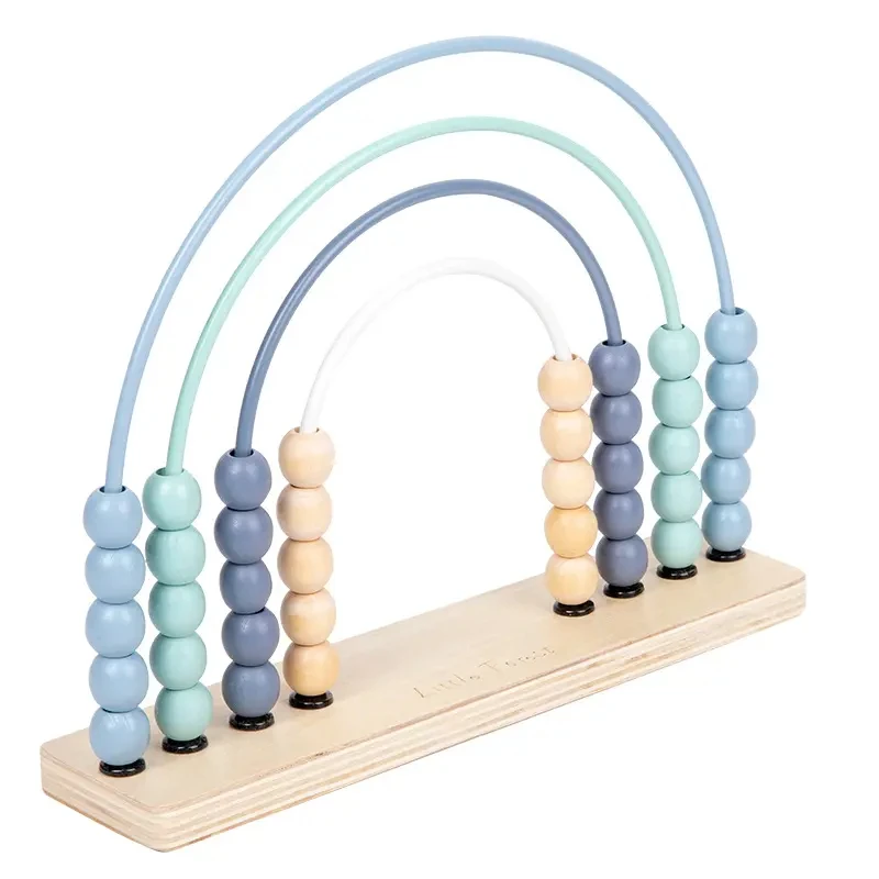 Beads Educational Wooden rainbow abacus Maths Toys Montessori Learning Calculate Beads Early Teaching Maths Toy
