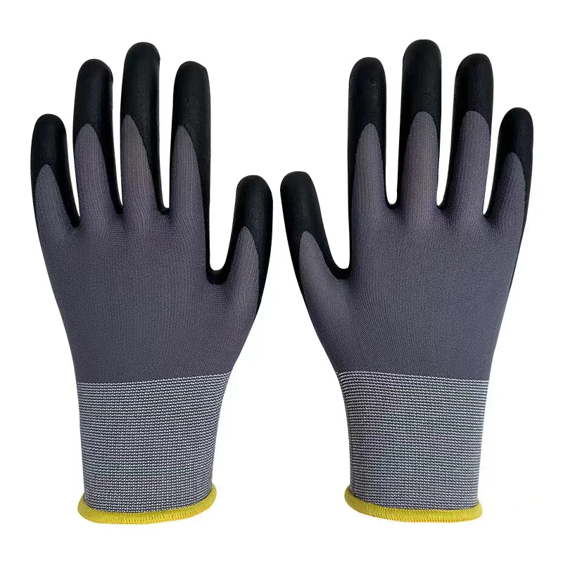 15 калибра нейлон спандекс нитриловая пена с покрытием дышащие хорошее качество ce сертификация рабочие перчатки