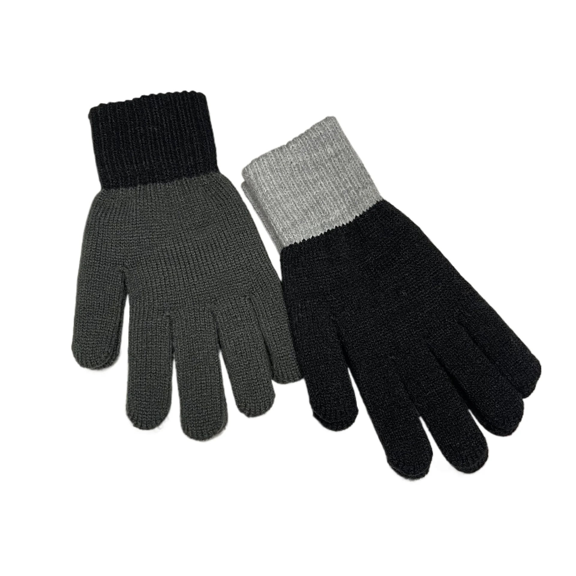 Пользовательские акриловые утолщенные теплые осенне-зимние трикотажные варежки жаккардовые перчатки для сенсорного экрана