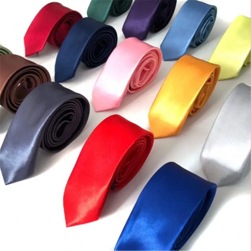 Tie for Men Slim Tie Solid color Necktie Polyester Narrow Cravat 35 colors Royal Blue Gold Party Formal Ties Fashion R0823