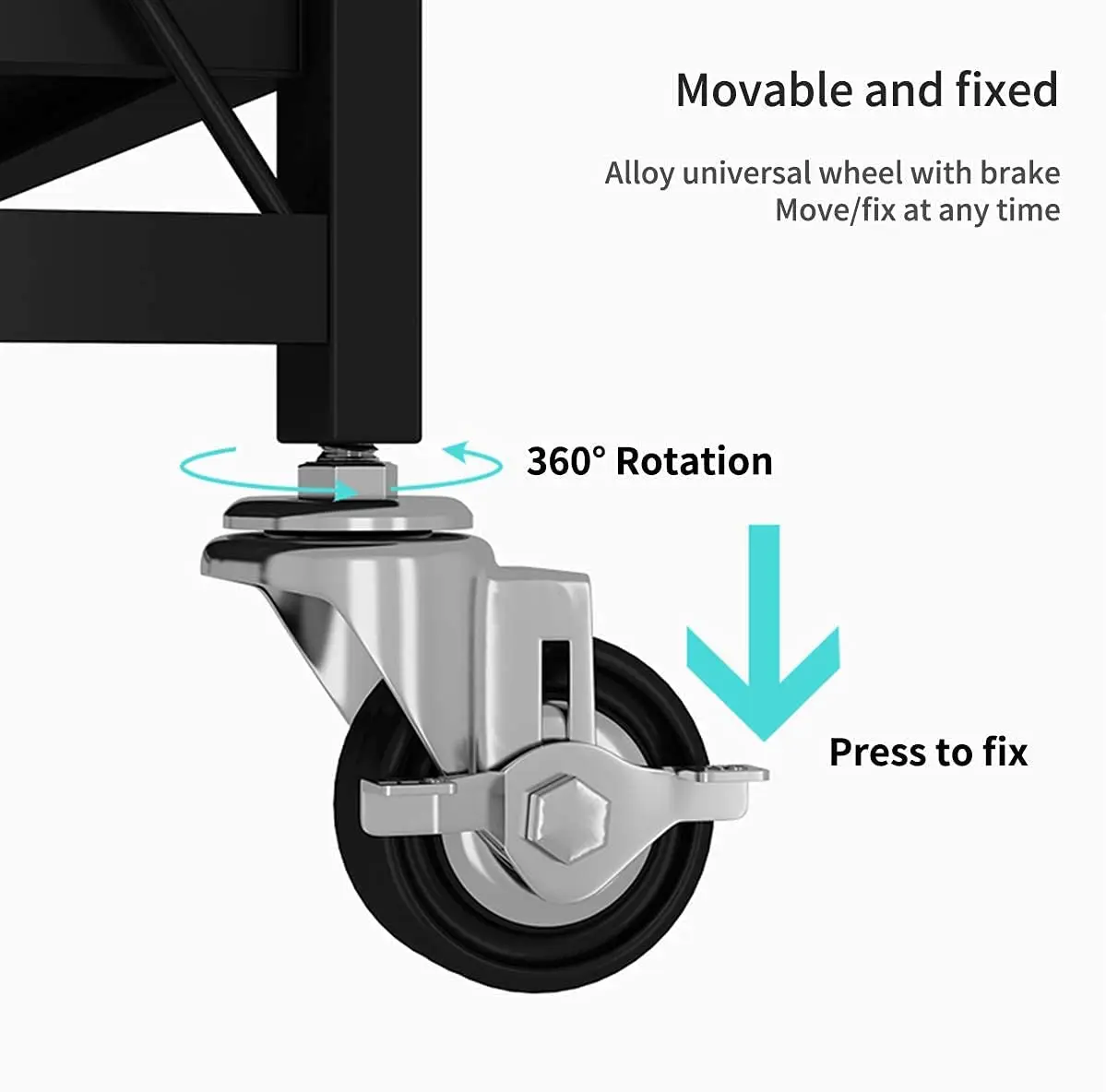 Metal Heavy Duty Storage Shelf  5-Tier Foldable free Standing Shelf Units Storage Rack with Wheels