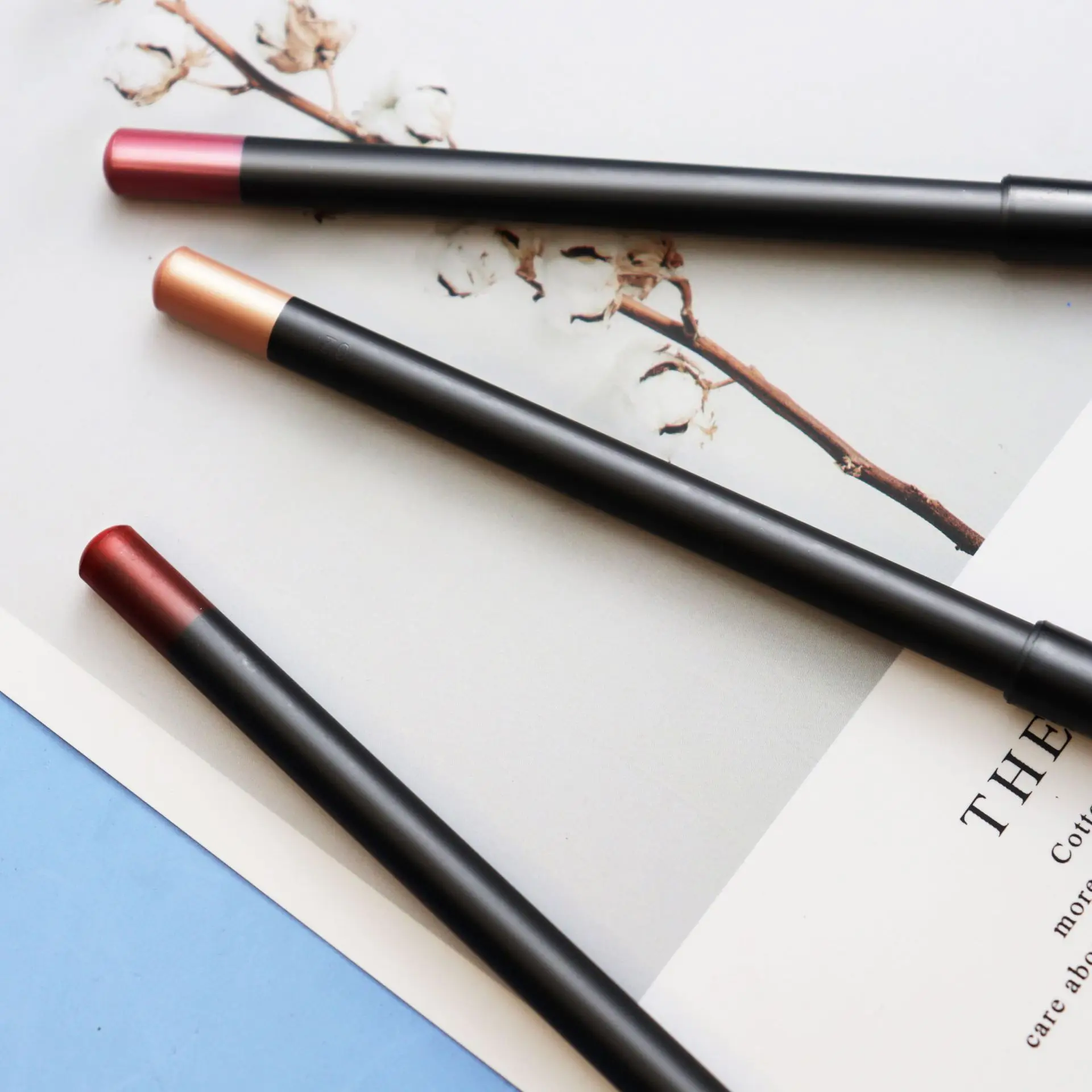 Low moq private label matte natural waterproof lip liner high pigment customized lipliner pencil