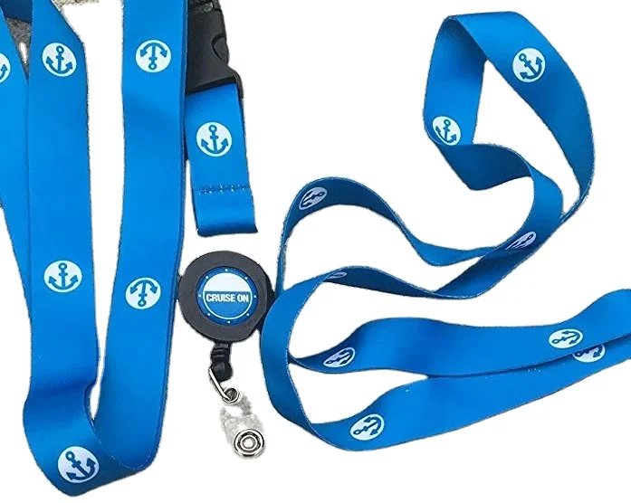 
Factory price fancy Dye sublimation badge reel lanyards with ID card holder 