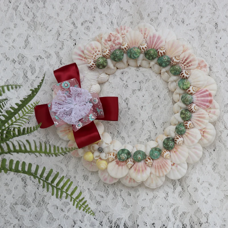 Sea Shell Wreath Natural Shell&Conch Beach Wedding Decor Handmade Coastal Home Decor For Front Door