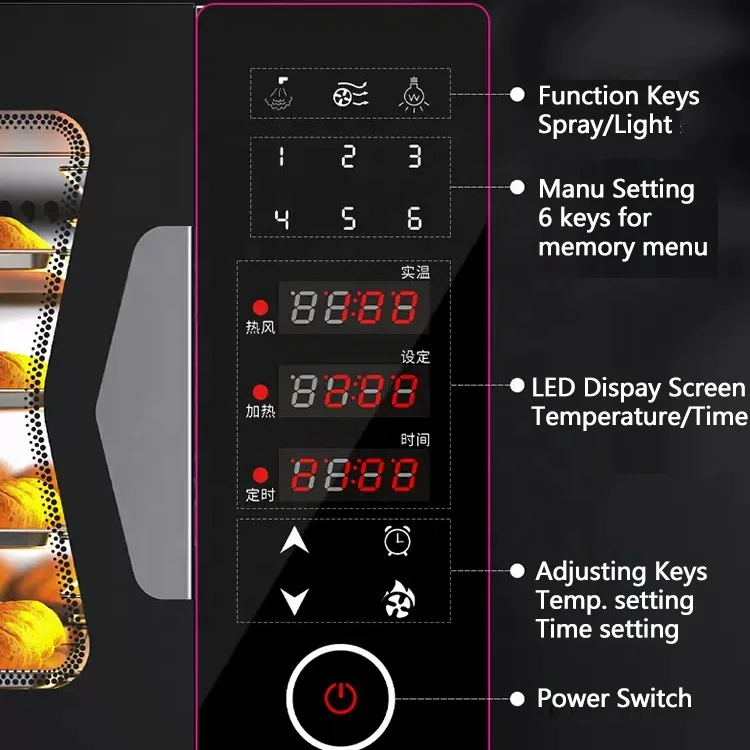 Commercial Household Bakery 4 Trays Min Electric Convection Oven For Baking With Steam Function