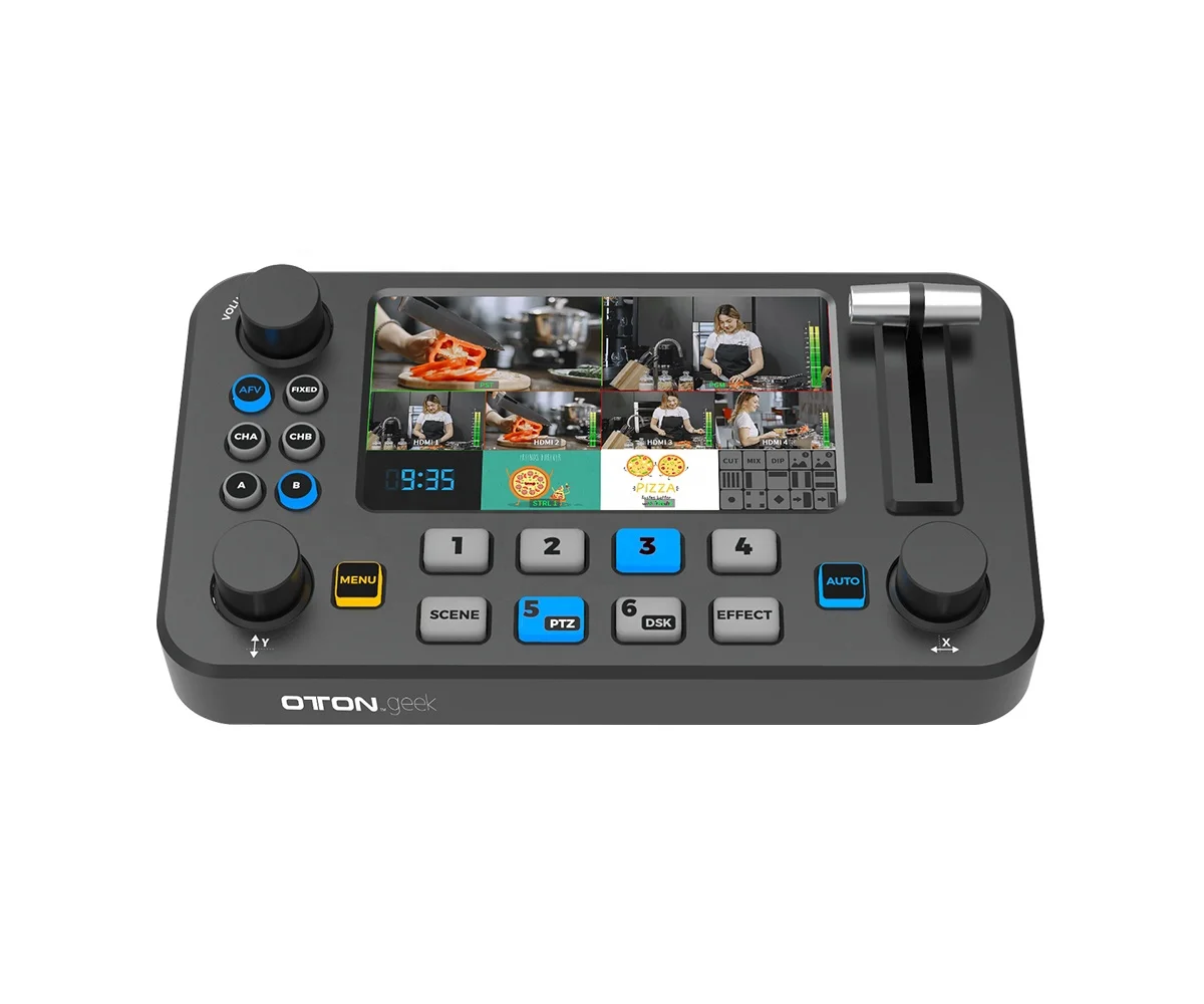 Oton Geek S04M  portable 4 x HD-MI input AV Live Streaming Video Mixer