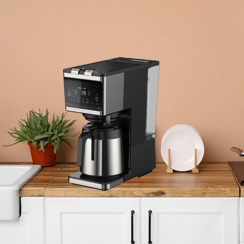 2 in 1 Programmable Stainless Steel Drip Coffee Machine with Timer Brew Strength Control K CUP and Drip Coffee Maker