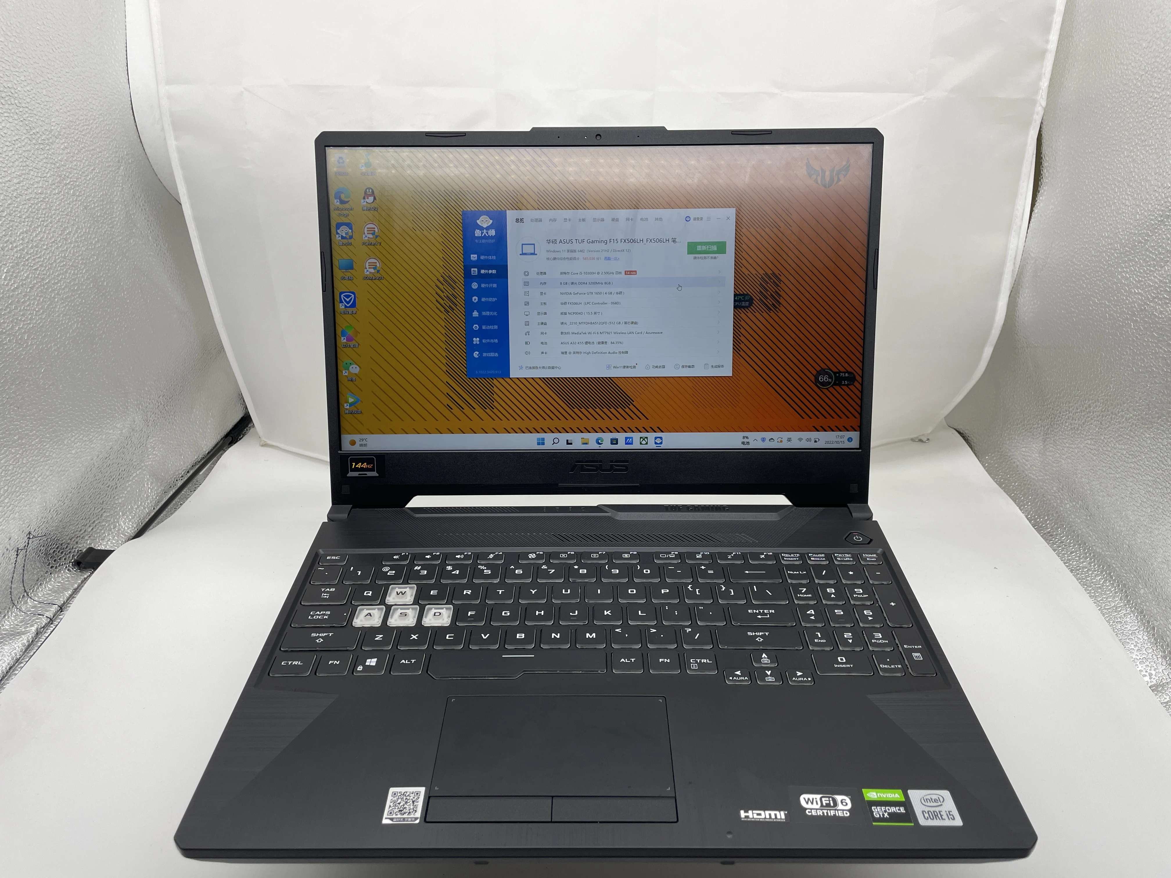 2022 FOR Asus (ROG) Tuf Gaming Laptop FX506LH Gaming Intel I5-10300h 8gb 512gb GTX 1650 15.6 Inch Fhd 144hz