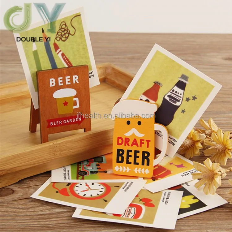 Креативный мультяшный деревянный держатель для фотосообщений для украшения стола зажим для записей