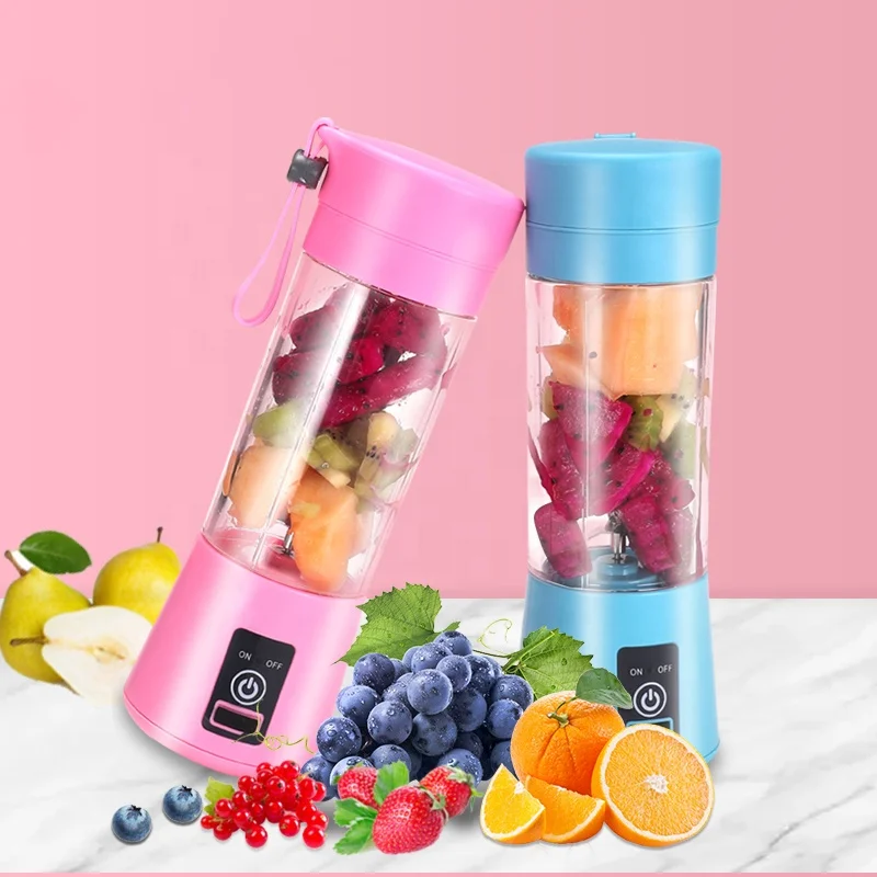 Lenrood Juicer LR-03 Portable USB 380ML portable Six Blades Juicer Cup Machine Rechargeable Fruit Juice Portable Blenders
