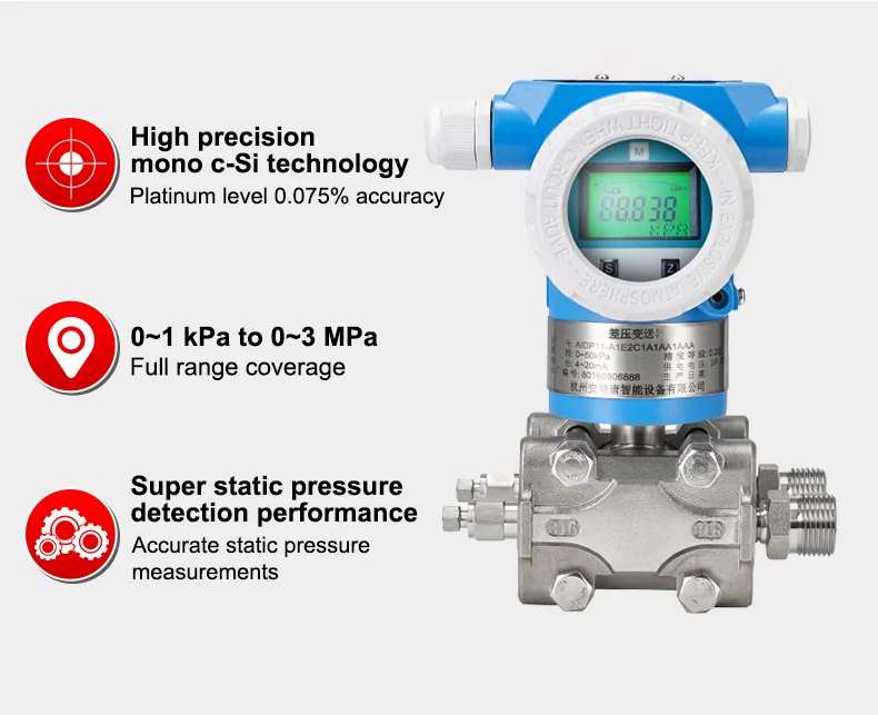 temp humidity strain gauge pressure sensor differential pressure transmitter with diaphragm seal