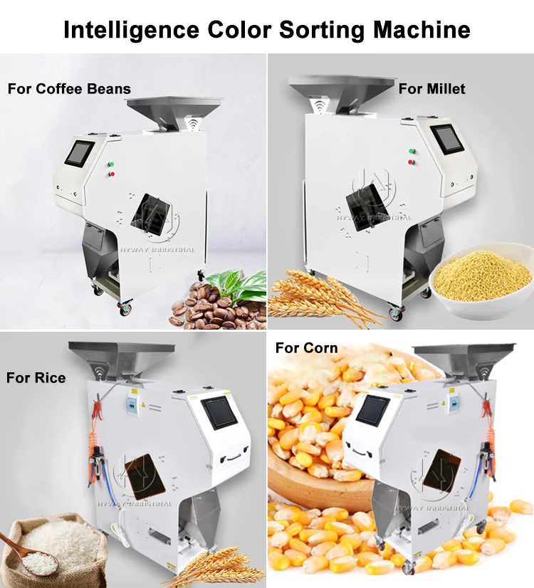 500-1500kg/h coffee beans rice garin color sorting copper aluminum pellets quartz stone ejector valves color sorter machine
