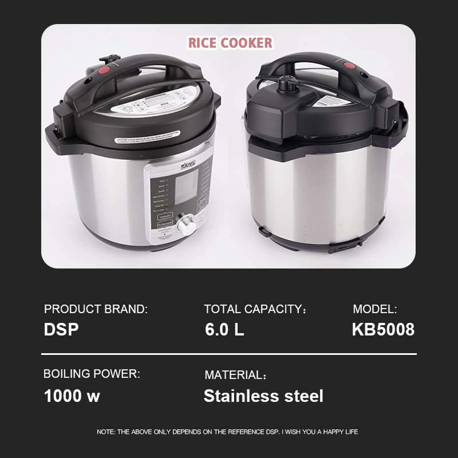 DSP Multifunction Commercial Cooker 6L Cooking Utensils LED Display Stainless Steel Inner Pot Electric Pressure Cookers