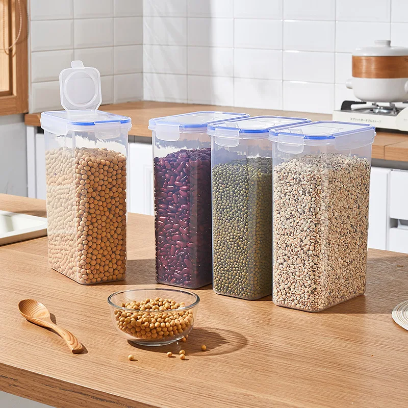 Kitchen Sealed Canister for Grains & Pulses, Home Storage, Insect & Moisture Proof, Plastic Preservation Box