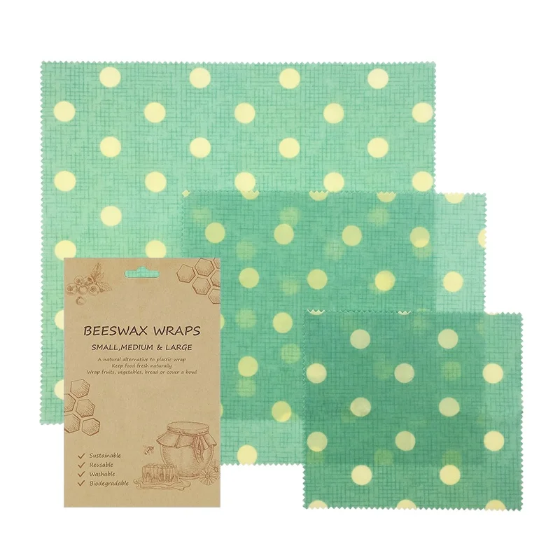 Beeswax food Wraps Sustainable Biodegradable Natural Cotton Alternative Bees Wax Wraps