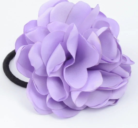 Burned Edge satin flower hair tie