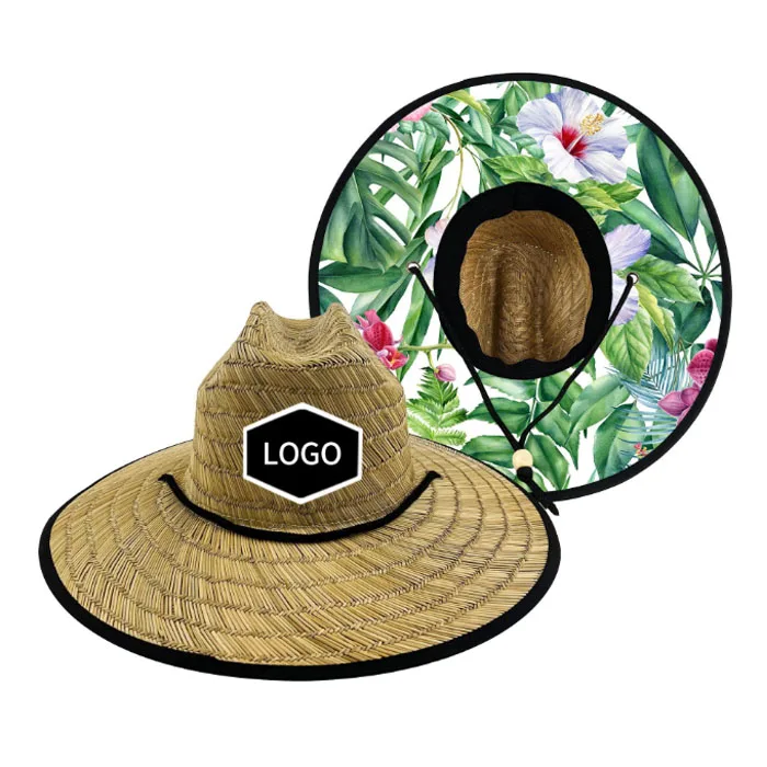 Straw Hat for Men Women Customized Logo Summer Western Beach Cowboy Wide Brim Straw Hat Customized Logo Sombreros Cowboy Hat
