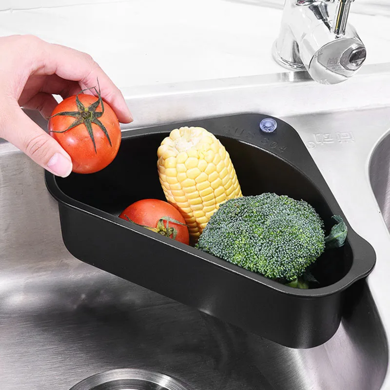 Factory Multi-Function Stainless Steel Sink Basket Kitchen Triangular Garbage Drain Basket Kitchen Sink Food Scrap Filter Basket
