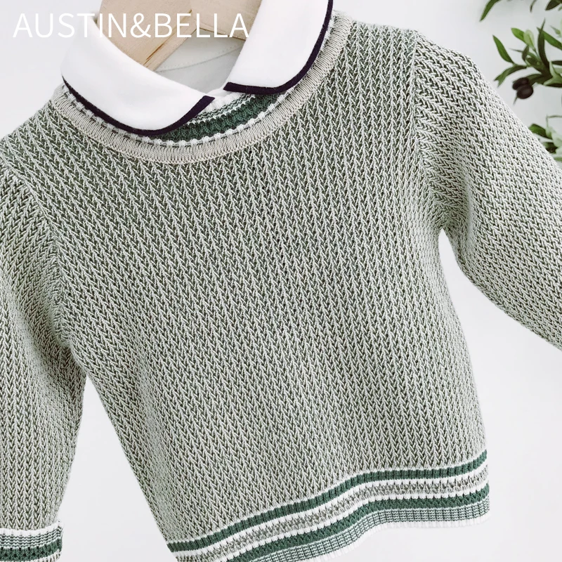 
AustinBella/wholesale boutique babies clothing baby sweater sets baby designer clothing sets 