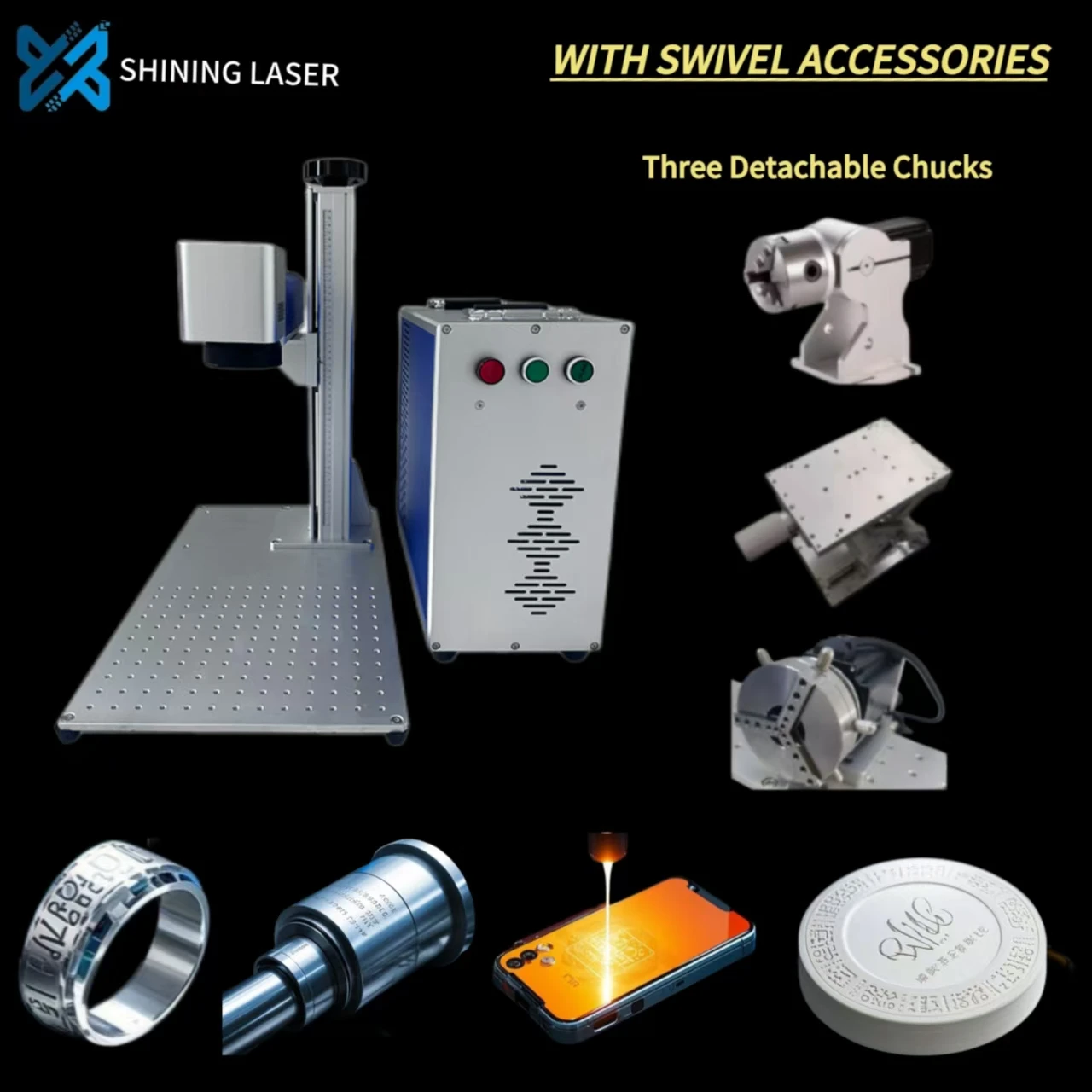 Silver Nameplate Copper Stainless Steel Metal Portable 20w Fiber Laser Split Machine 0w Fiber Laser Marking Machine
