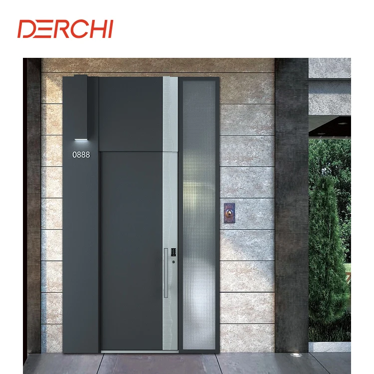 America Style Multilock Villa Entrance Front Cast Aluminum Door Security Luxury Black Security Entry Door for Home