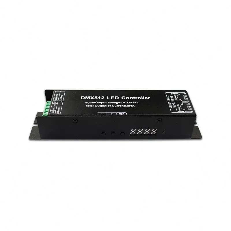 12 В 192 Вт цифровой дисплей RGB контроллер RJ45 3-канальный 3CH DMX512 DMX декодер