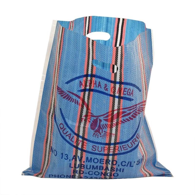 eco friendly reusable polypropylene ultrasonic heat sealing pp woven d-cut bags with hole for shopping, promotional