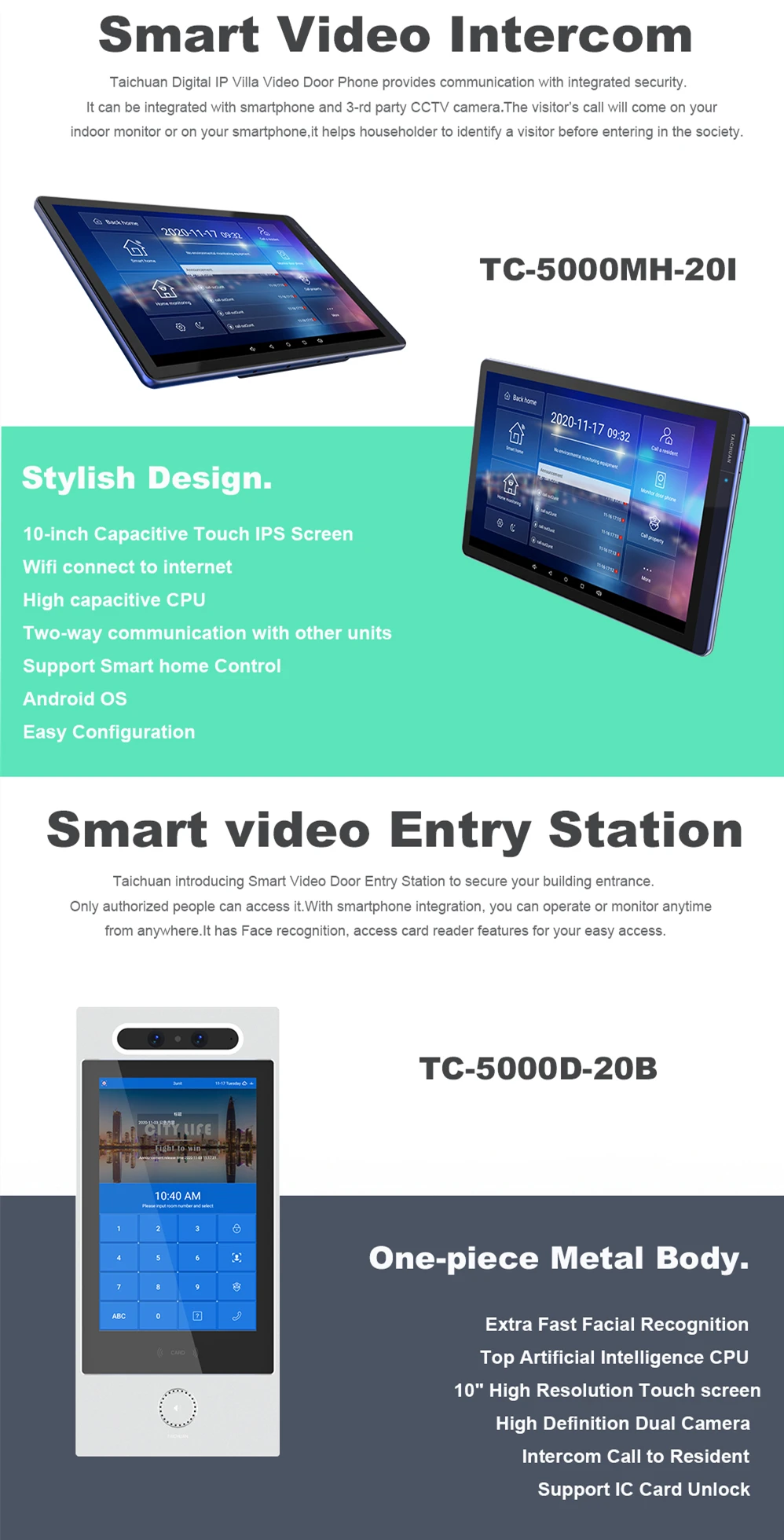 android system SIP IP 10 inch outdoor station videoo door phone android system door camera 20B