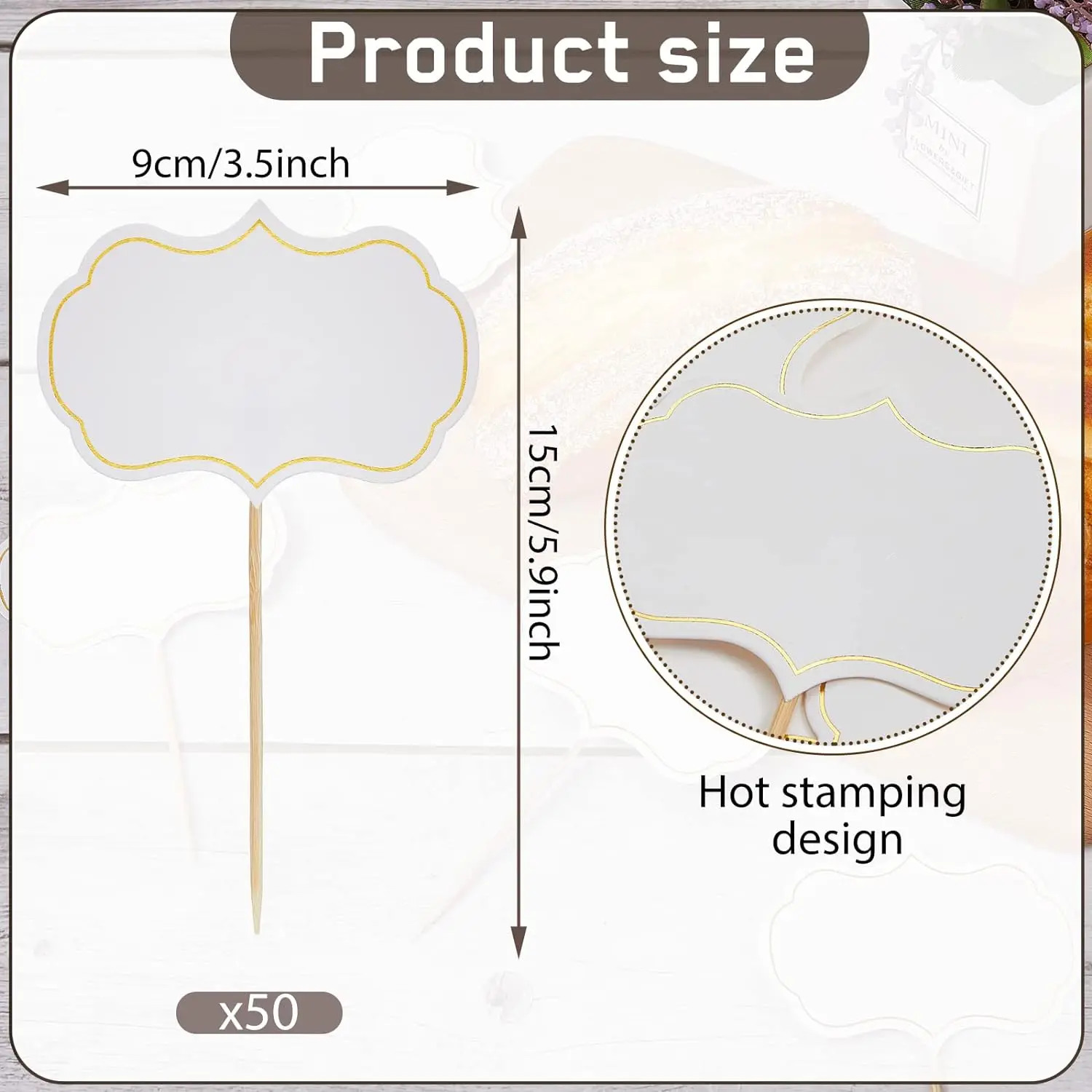 Wholesale custom toothpick flag bamboo fruit pick decoration sign copperplate paper cake decoration