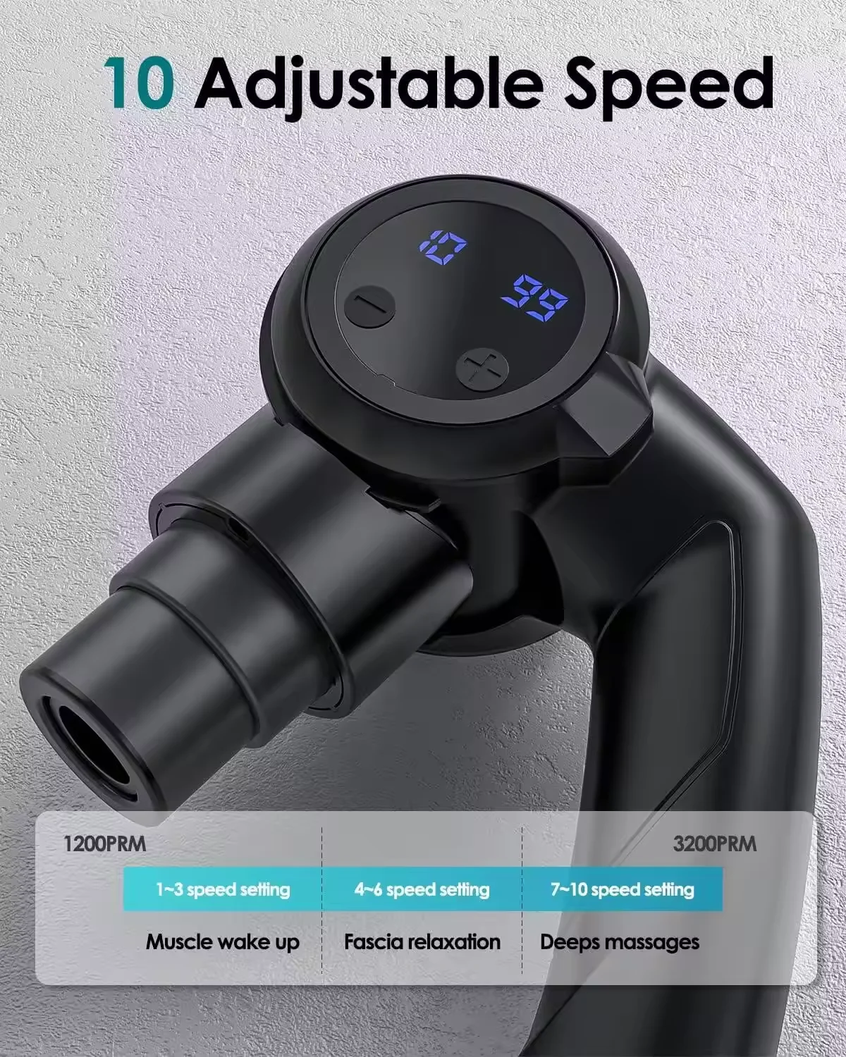 A 180-degree Folding Professional Facial Massager Gun Full Body Muscle Percussion Massage Fascia Chiropractic Massage Tool