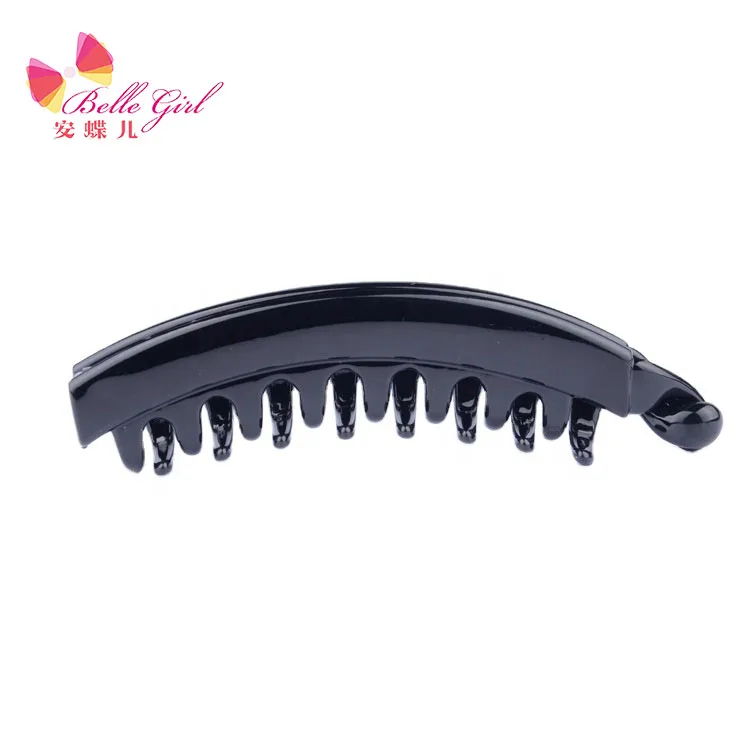BELLEWORLD 2021 Korean style factory new fashion hair accessories clip women girls black banana hair clips  holder