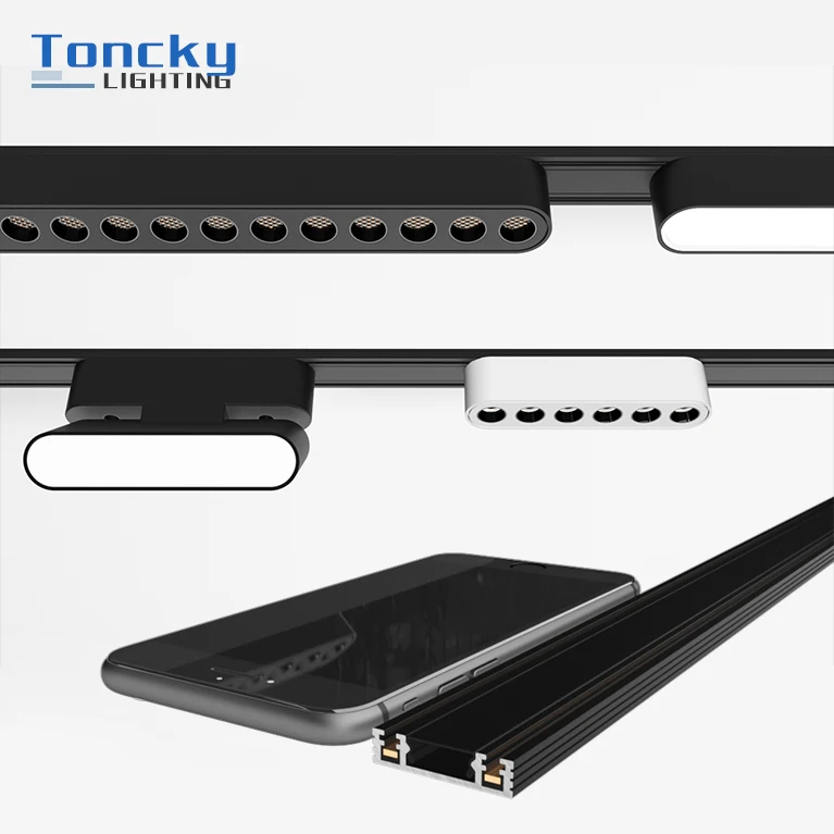 Magnetic Flood Light Commercial Led Linear Rail Track Light System Ultra-Thin Mini Magnetic Track Light