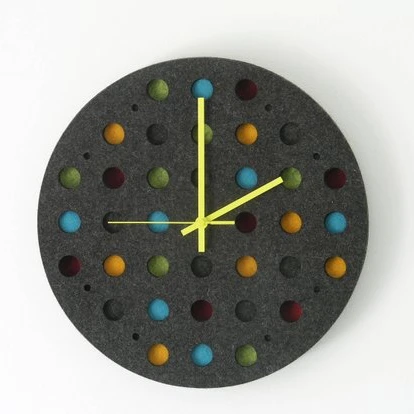 Custom Size Round Circular Felt Dial Face Wall Clock No Glass Panel Whisper Quiet Non-Ticking Quartz Clock Lightweight Clock