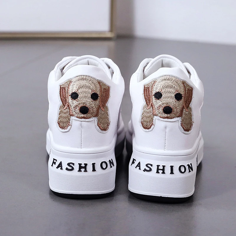 Korean version of leather belt breathable casual shoes thick bottom increased non-slip female jogging shoes sports shoes walking