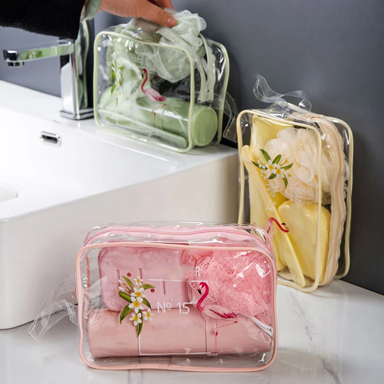 Wholesale Pvc Toiletry Bag Portable Large-capacity Clear Makeup Bag Transparent Cosmetic Bag