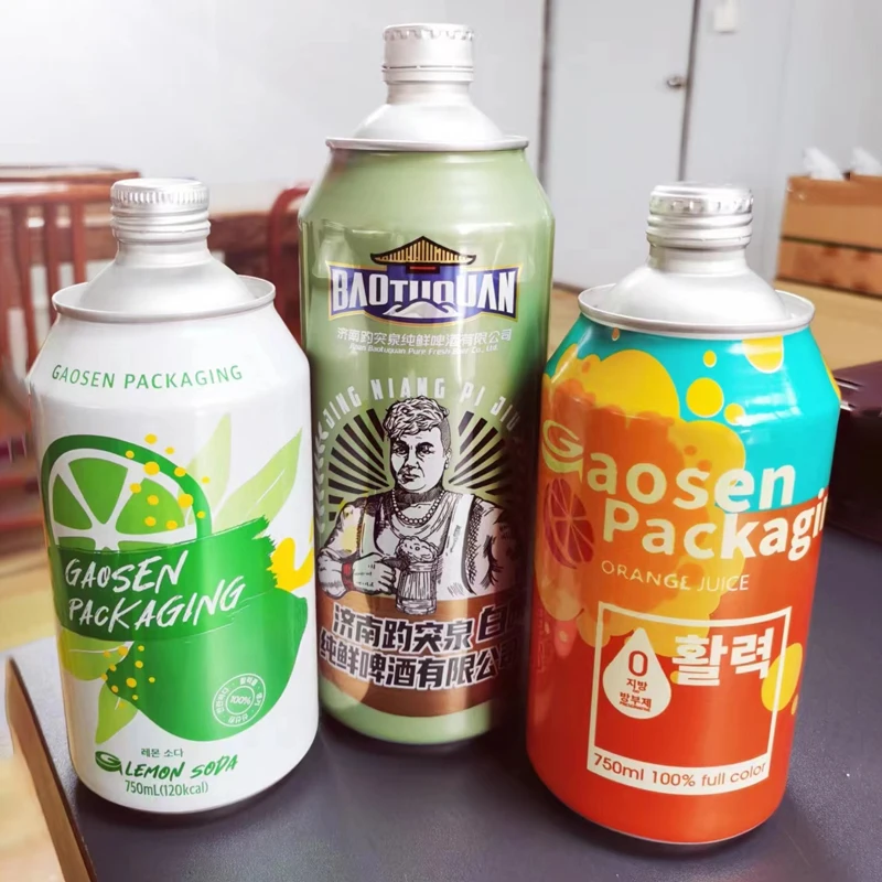 Eco-friendly 250ml 330ml 500ml Recyclable Aluminum Tin Metal Cans Easy Open End Lid Empty Beverage Jars for Beer for Packaging