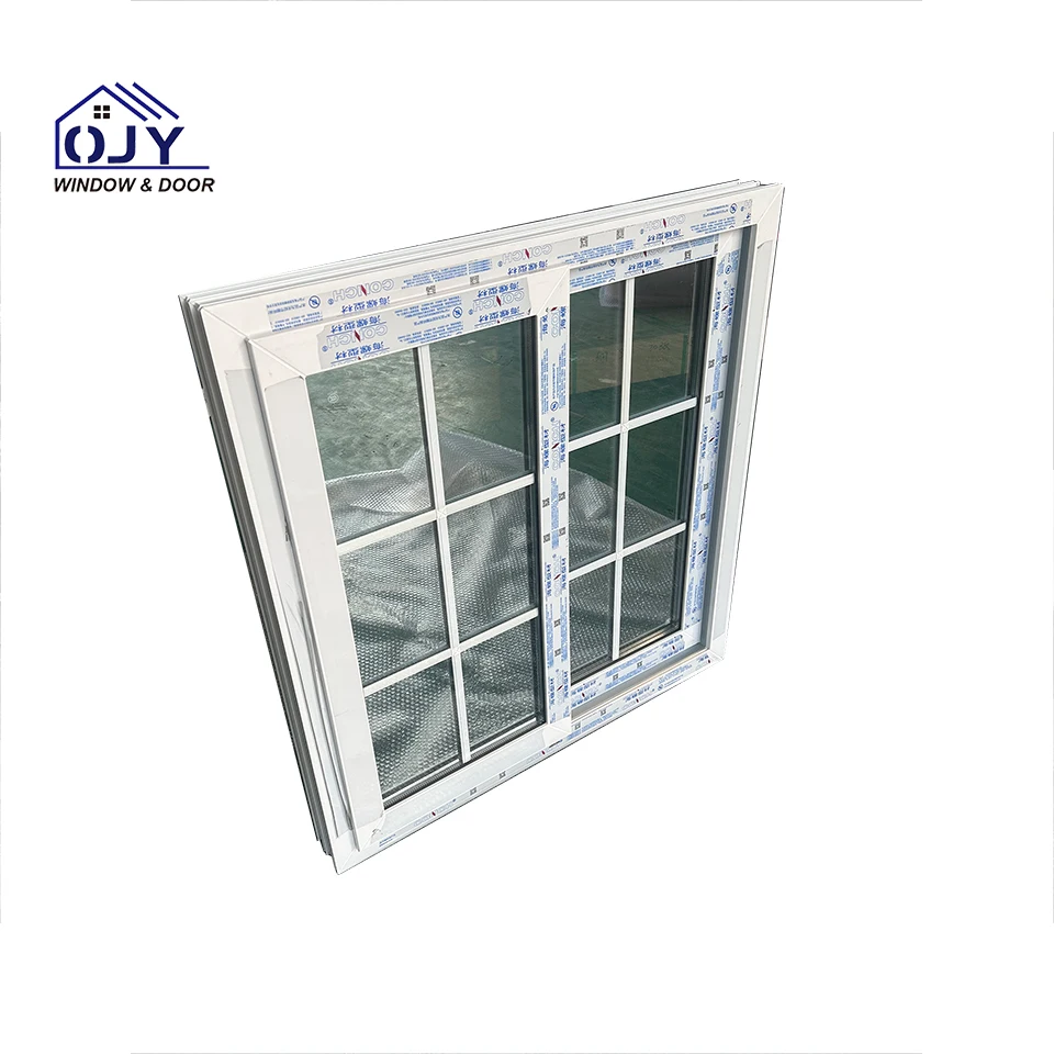 Customized Pvc Profile Sliding Glass Window Tempered Glass With Screen Hurricane Impact Proof Sound Proof Sliding Window