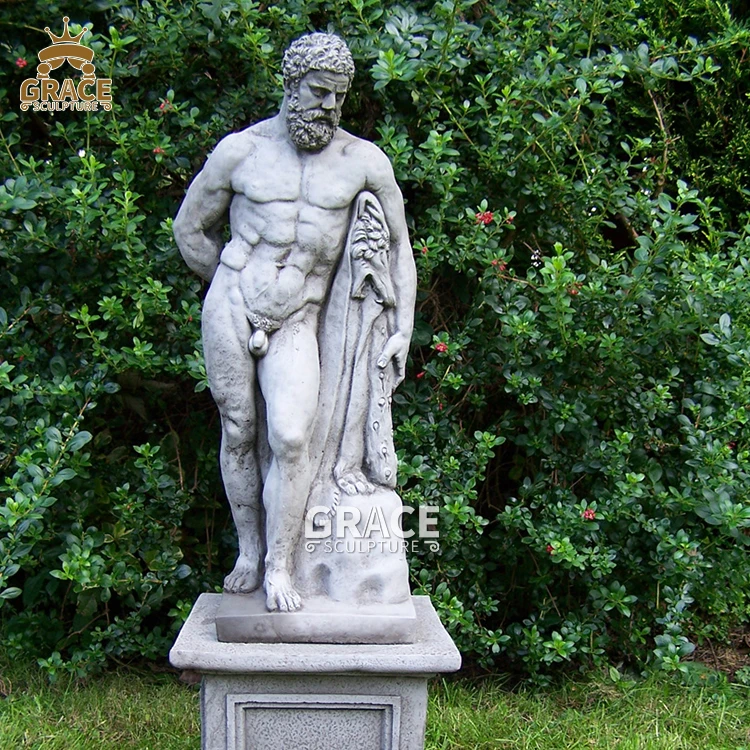 Европейский классический стиль Стекловолоконная скульптура в натуральную величину Смола обнаженный человек Статуя