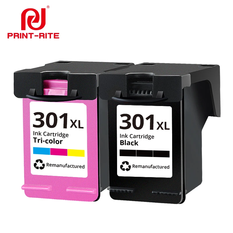 Print-Rite 301 301xl ink cartridge compatible HP 301 remanufactant ink cartridge color and black