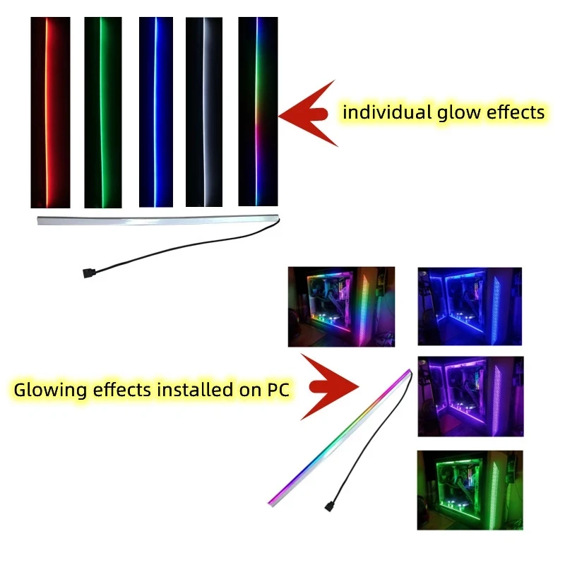 Неоновые адресуемых RGB шт 16 дюймов диффузный СИД полоса для надежного удержания ореолом Gigabyte MSI Мистик» «Corsair освещение узел Pro Corsair Commander PRO