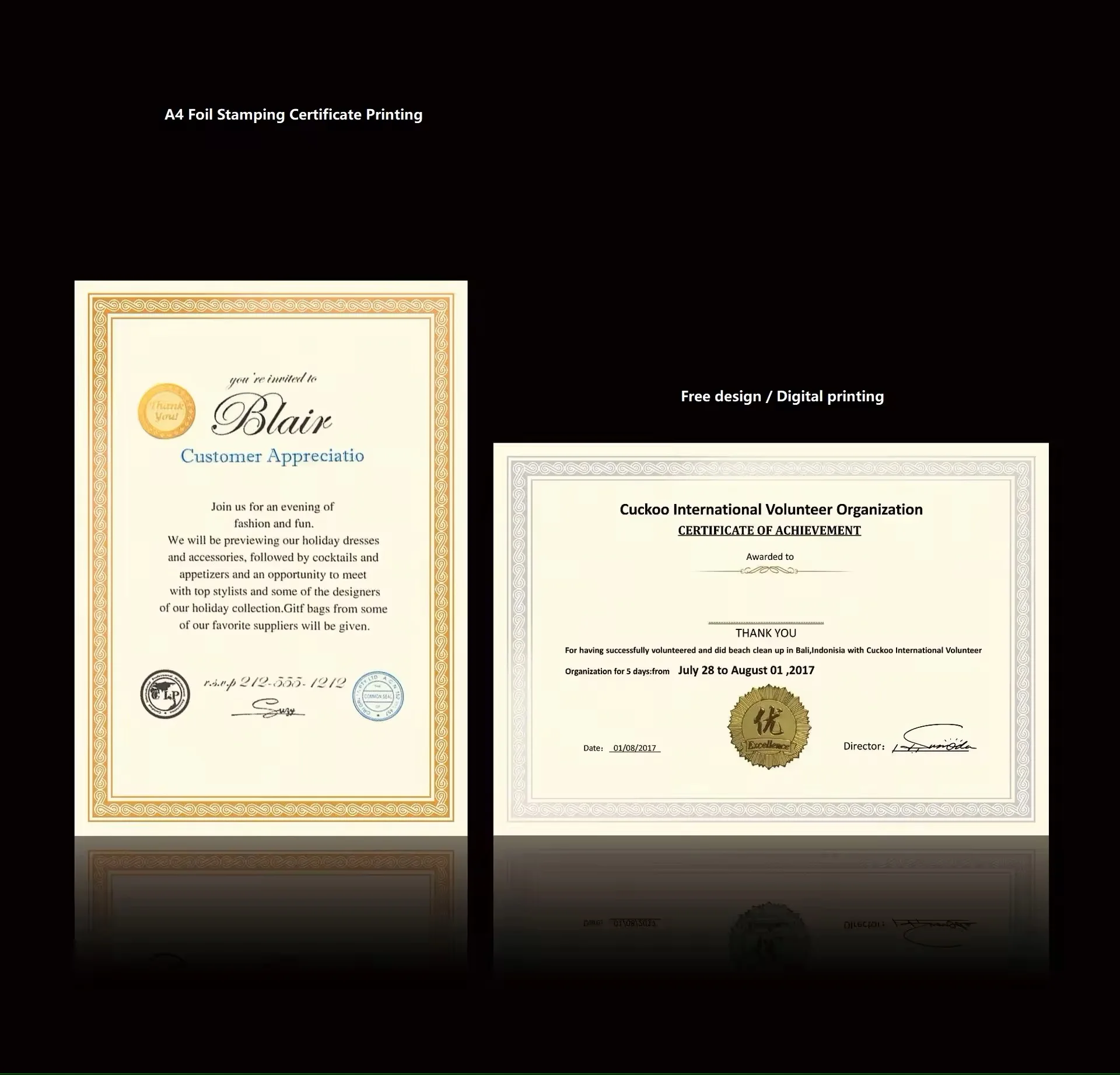 Custom Graduation Certificate Holder Paper Material Certificate Cover