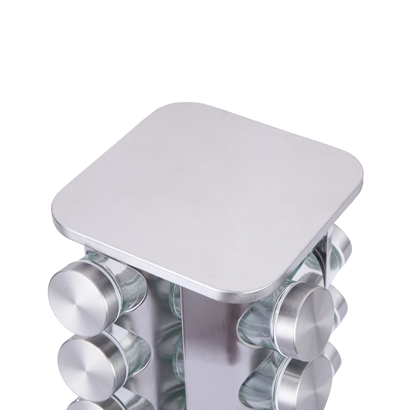 Stainless Steel Rotating Frame Seasoning Bottle Set 16 Seasoning Bottles And Rotating Pepper Pot