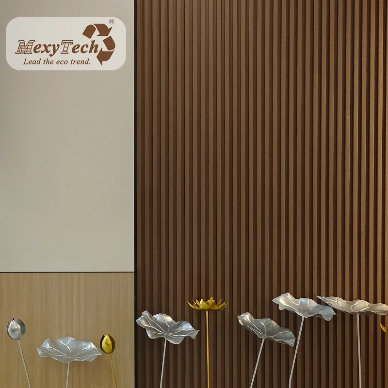 Factory Price Grain UV Surface Decorative Slatted Wall With Wood Veneer Acoustic Panel