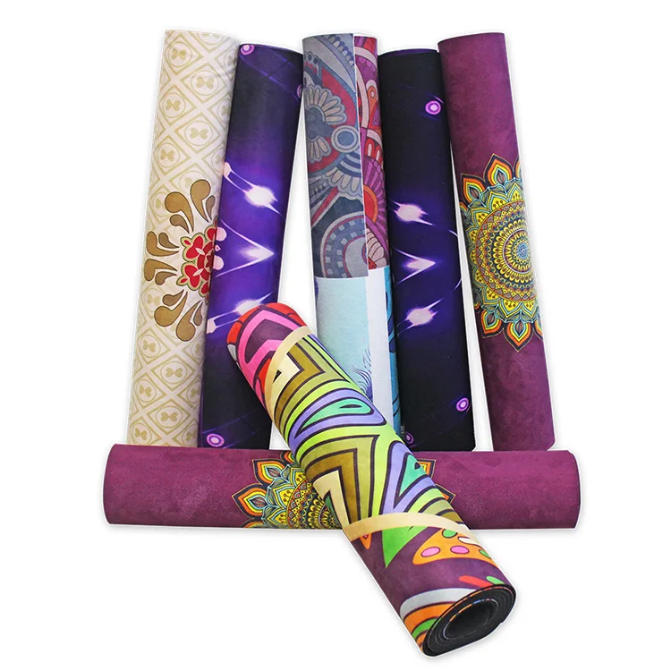 Private Label Thick (5mm) Microfiber Rubber Yoga Mat Durable Fitness Gym Leather Suede Soft Pilate Custom Logo OEM Supply