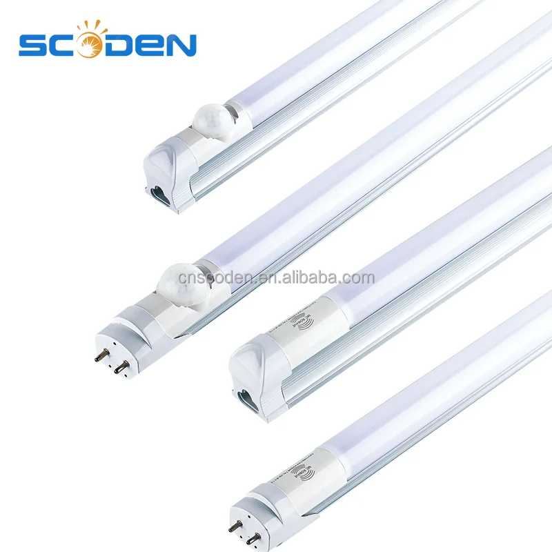 18W T8 LED Tube Radar Motion Sensor 1200mm Lighting Lamp for Underground Parking 2ft/3ft/4ft/5ft Aluminum + PC Tube Lights