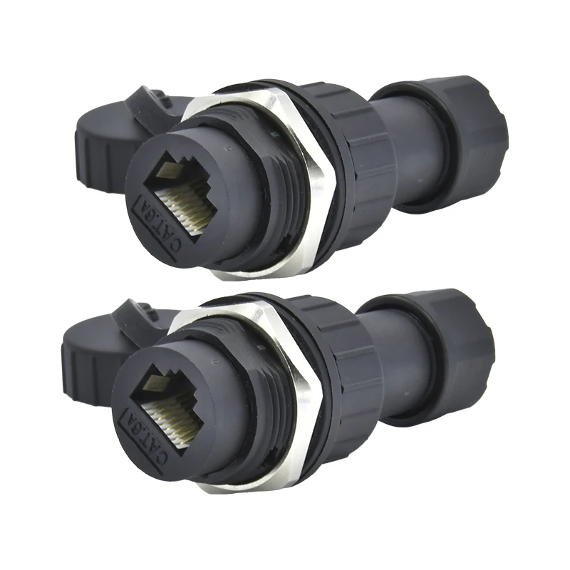 cat6a cat7 ftp rj45 toolless connector 14p sftp ip67 ip68 waterproof color ethernet adapter plug d series rj45 connector