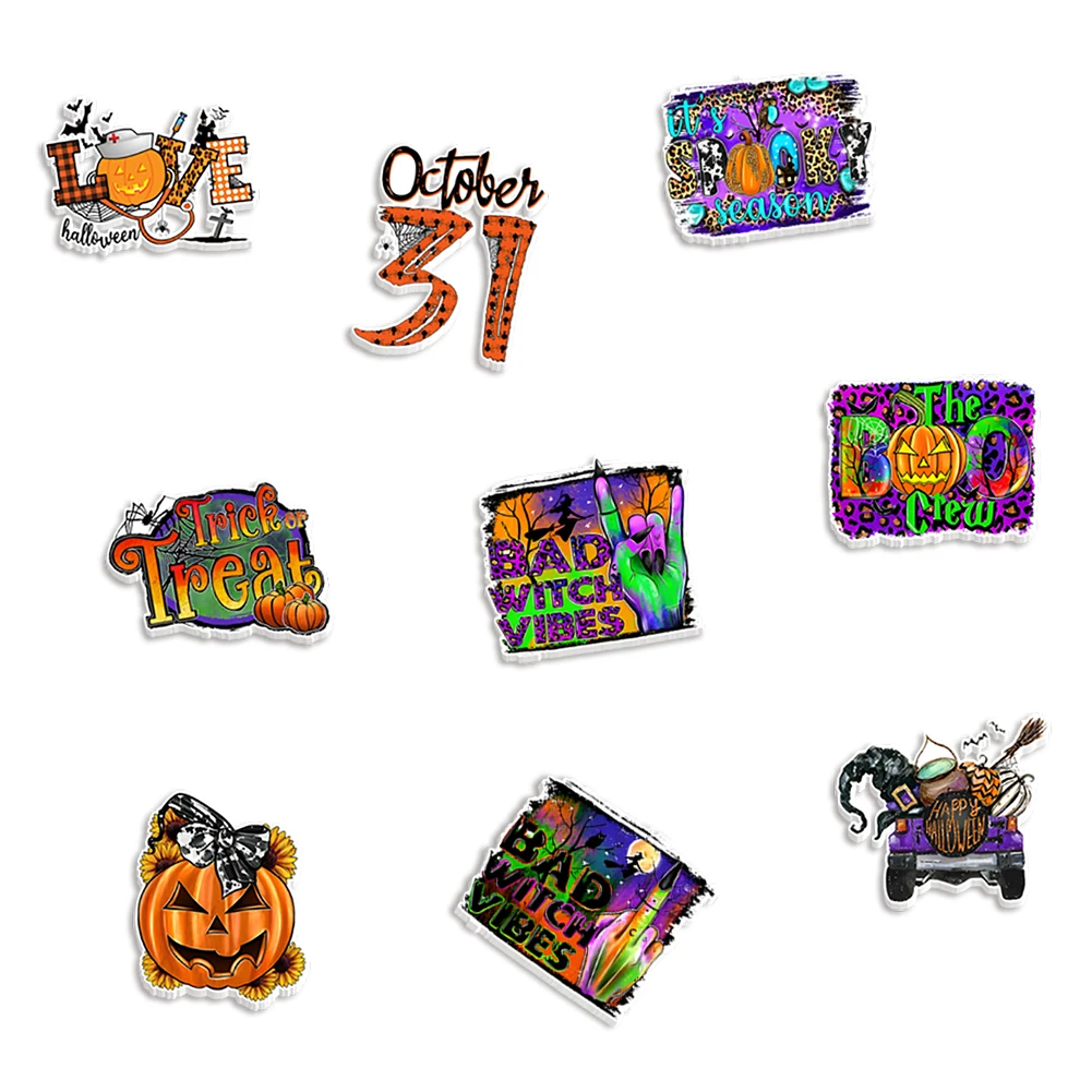 Halloween leopard print Resin planar embellishments for holiday gift  phone case DIY holiday  Decorations Resin planar  flatback